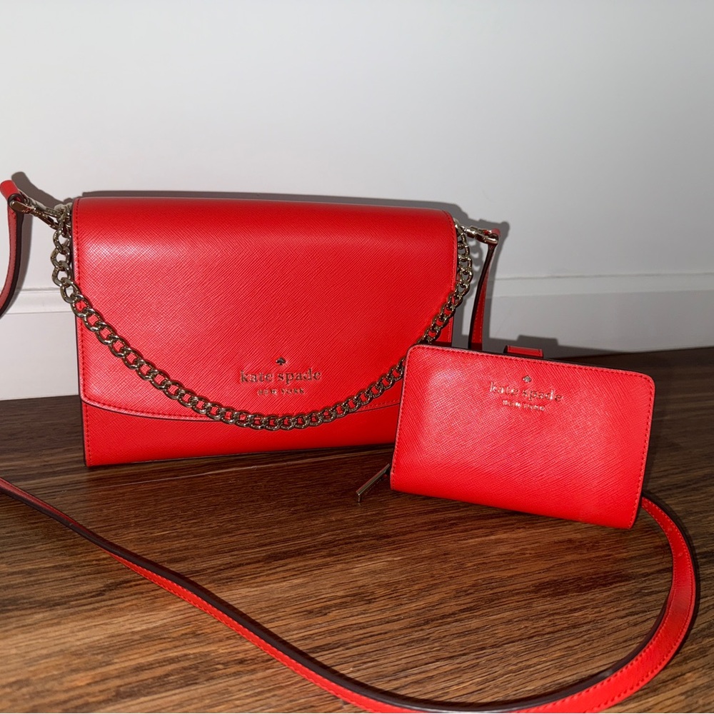 Kate Spade Vibrant Red Bag and Wallet Duo